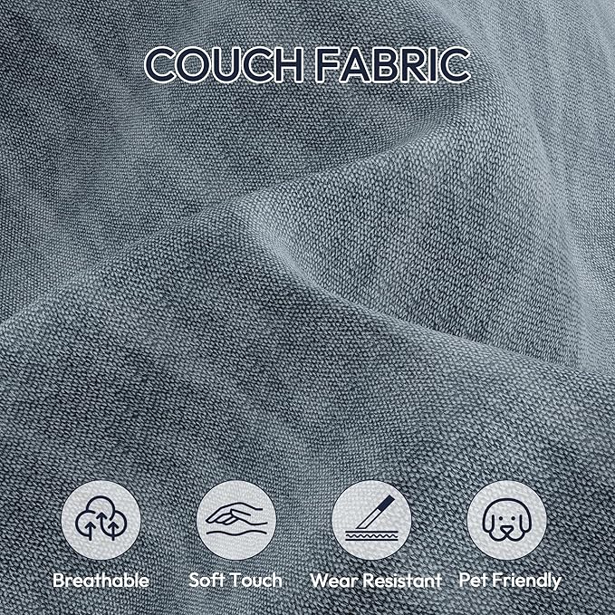 Sleeper Sofa Bed, Modular Sectional Couch with Pull Out Bed, L Shaped Sectional Convertible SofaBed with Storage Seat, for Living Room Apartment Bedroom Office Gray Linen