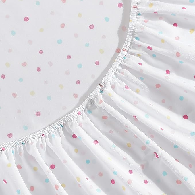 Laura Ashley Kids - Twin XL Sheet Set, Soft & Wrinkle-Resistant Toddler Bedding Set, Deep Pockets, Girl Bed Sheets with Matching Fitted Sheet & Pillowcase (Confetti Pink)