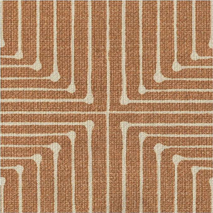 RUGGABLE x Jonathan Adler Machine Washable Modern Area Rug – Inkdrop Copper 8 ft Round, Stain-Resistant, Non-Slip – Large Rugs for Living Room, Bedroom, Hallway, Entryway & Office–with Standard Pad