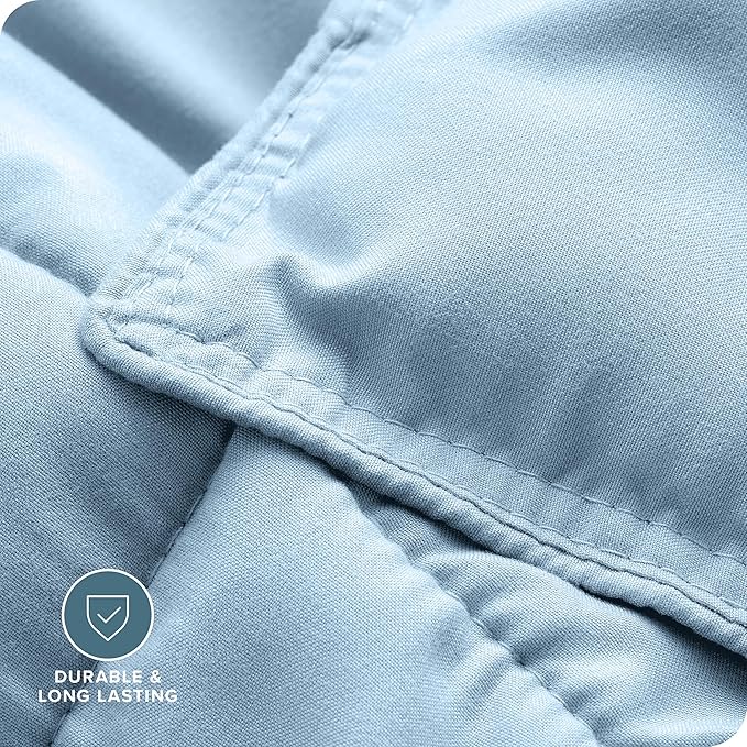 Bare Home Comforter Set - Queen Size - Ultra-Soft - Goose Down Alternative - Premium 1800 Series - Reversible - All Season Warmth (Queen, Light Blue)