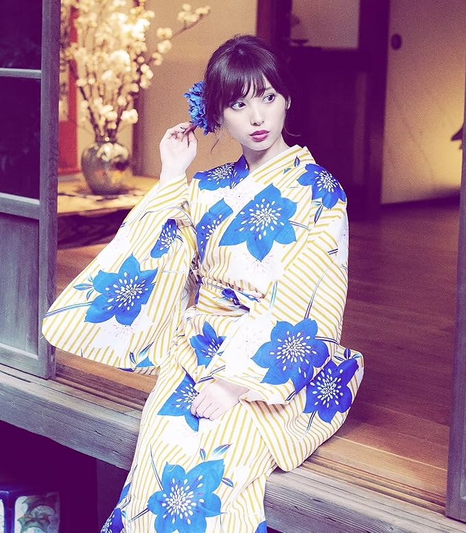 Kimura Jitsugyo Women's Kyoto Traditional Easy Wearing Kawaii Yukata Robe(Japanese Casual Kimono) Set 2