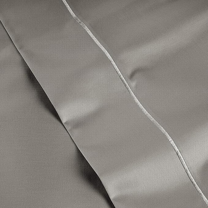 LANE LINEN Soft Pillow Covers King Size 100% Egyptian Cotton Set of 2 Cool & Smooth 1000 Thread Count Sateen Cases - Charcoal