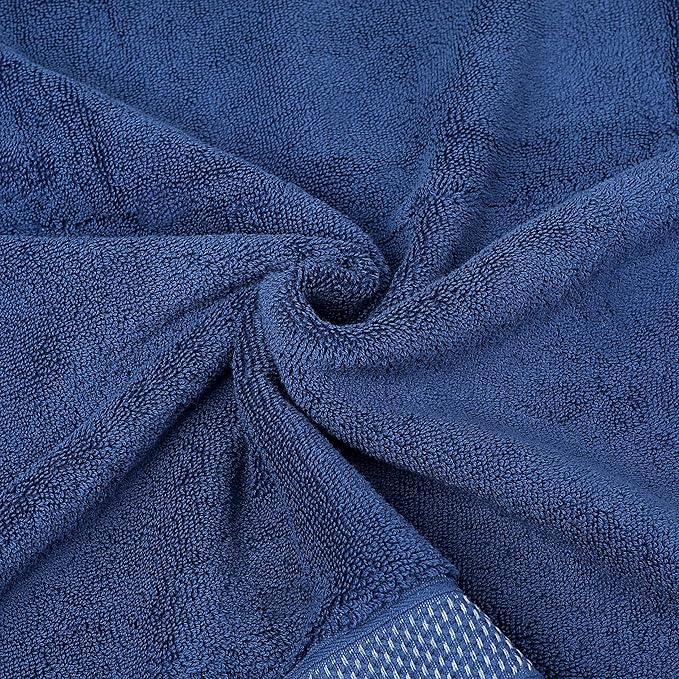 Super Absorbent Quick Drying | Hotel Grade Extra Large Bath Towels, 2-Piece Set, Bathroom Luxury Soft Towels-650GSM Cotton Luxury Beach Bath Towel 80x160cm (31.5x63 inches) (Dark Blue)