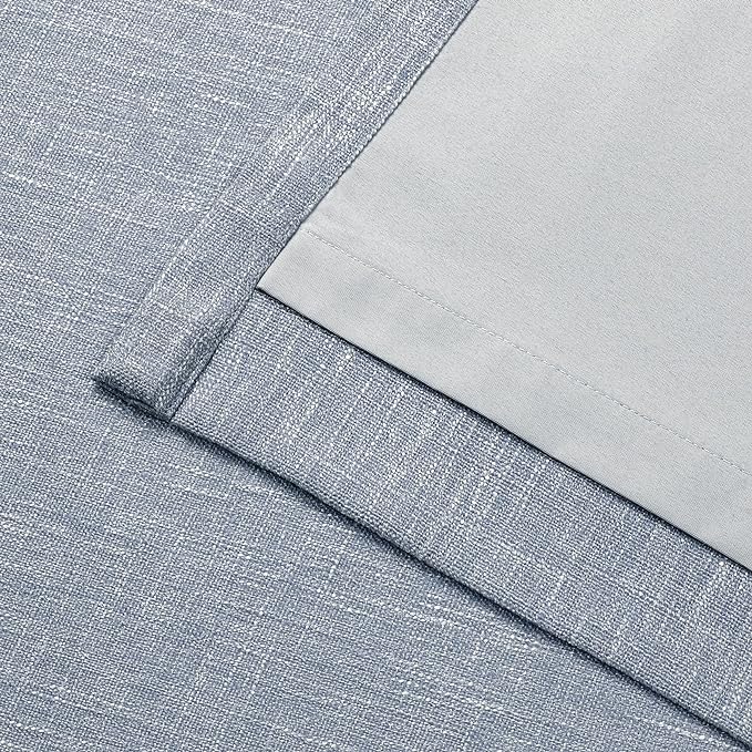 Vision Home Chambray Blue Pinch Pleated Full Blackout Curtains Room Darkening Window Curtains for Living Room Bedroom Thermal Insulated Pinch Pleat Blue Drapes with Hooks Back Tab 2 Panel 40" Wx120 L