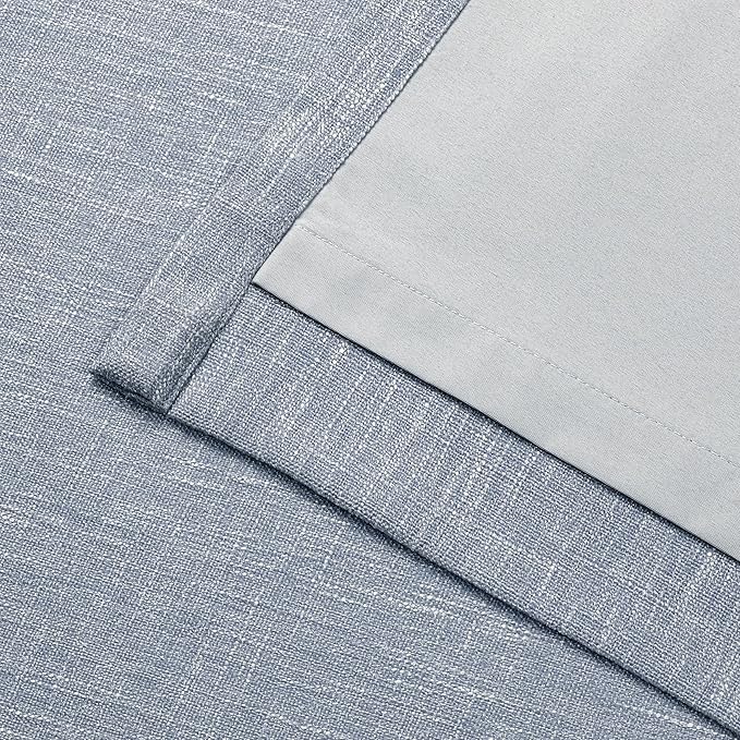 Vision Home Chambray Blue Pinch Pleated Full Blackout Curtains Room Darkening Window Curtains for Living Room Bedroom Thermal Insulated Pinch Pleat Blue Drapes with Hooks Back Tab 2 Panel 40" Wx102 L