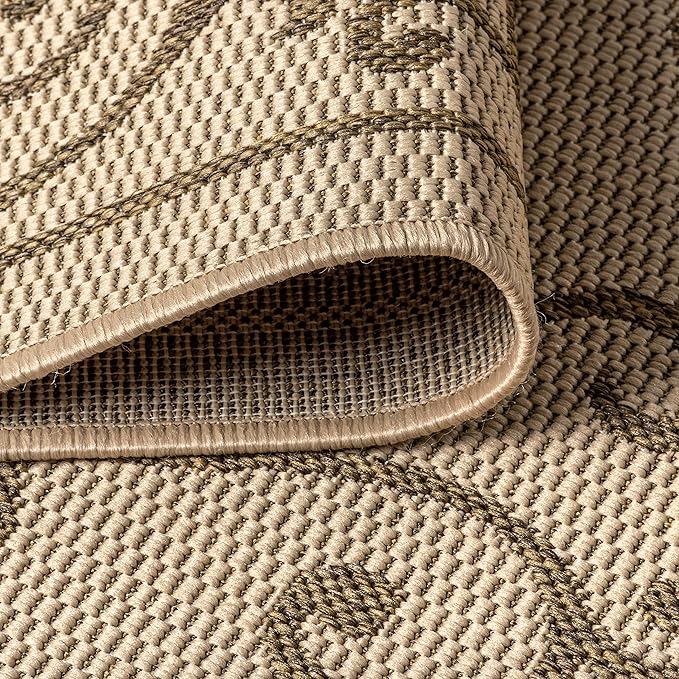 JONATHAN Y SMB106A-4R Charleston Vintage Filigree Textured Weave Beige/Brown 4' Round Indoor/Outdoor Area Rug, Pet Friendly, Non-Shedding, Stain Resistant, Easy-Cleaning for Backyard, Patio, Porch