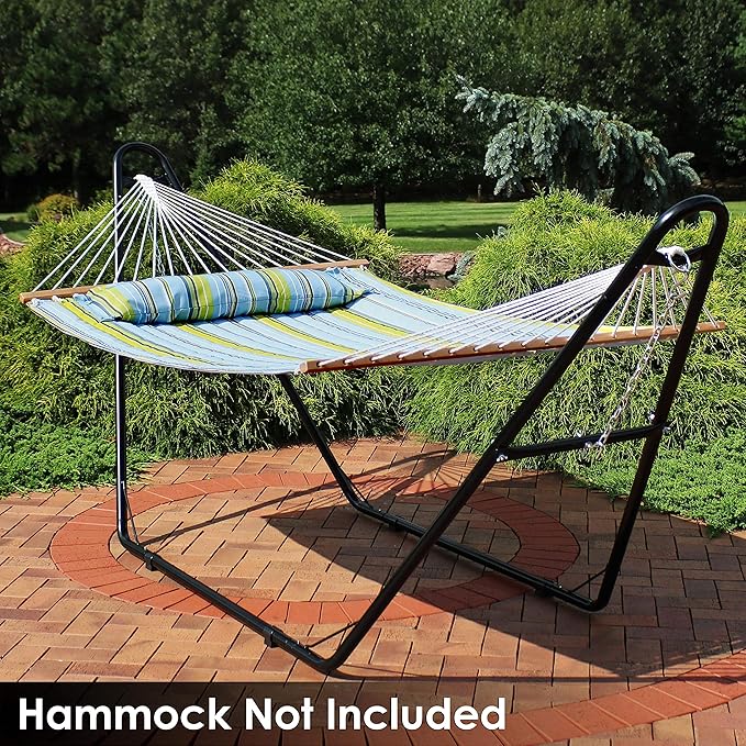 Sunnydaze Universal Double Hammock Stand Only - 550-Pound Capacity - Heavy-Duty Hammock Stand for Outside - Fits 9 to 14 Foot Hammocks - Black