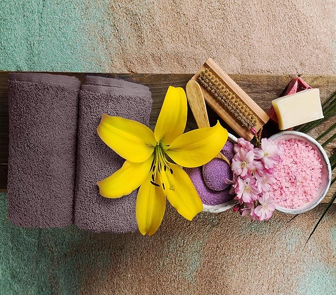 Towel and Linen Mart 100% Cotton - 24 Pack Wash Cloth Set -Grey Color Flannel Face Cloths, Highly Absorbent and Soft Feel Fingertip Towels (Grey, Pack of 24)