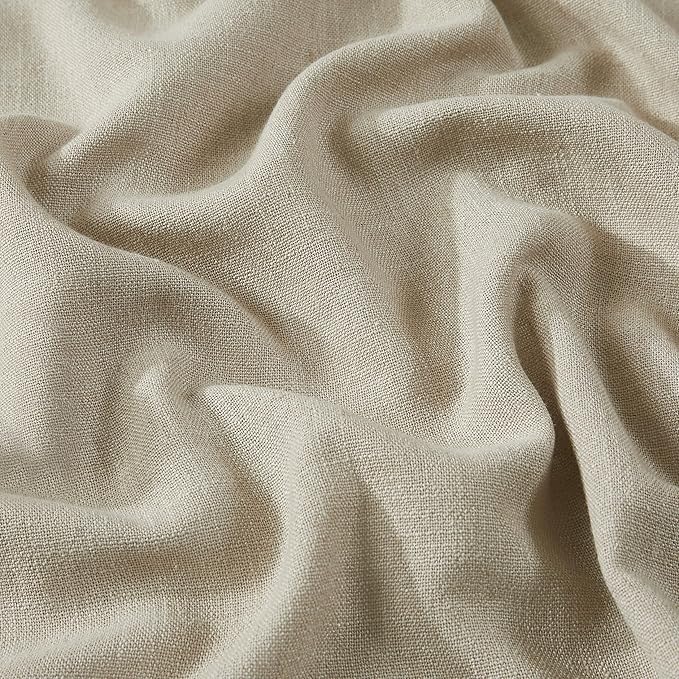 Vision Home Sand Pinch Pleated Full Blackout Curtains Linen Blended Room Darkening Window Curtains 102 inch for Living Room Bedroom Thermal Insulated Pinch Pleat Drapes with Hooks 60" Wx102 Lx1