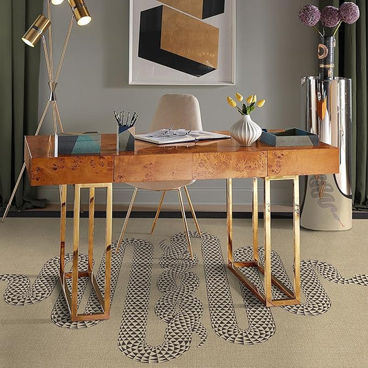 RUGGABLE x Jonathan Adler Washable Modern Area Rug – Venom Neutral 6x9, Stain-Resistant, Non-Slip – Medium Machine Washable Rugs for Living Room, Bedroom, Hallway, Entryway & Office–with Standard Pad