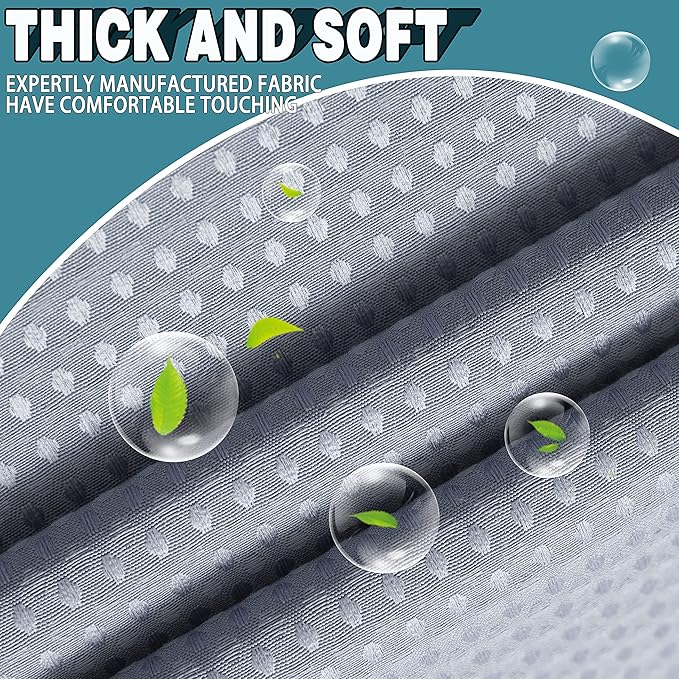 Conbo Mio Extra Long No Hook Waffle Weave Shower Curtain with Snap in Liner Set, Hotel Luxury Grey Shower Curtains for Bathroom with See Through Top Window, Waterproof, Washable 71W x 84H