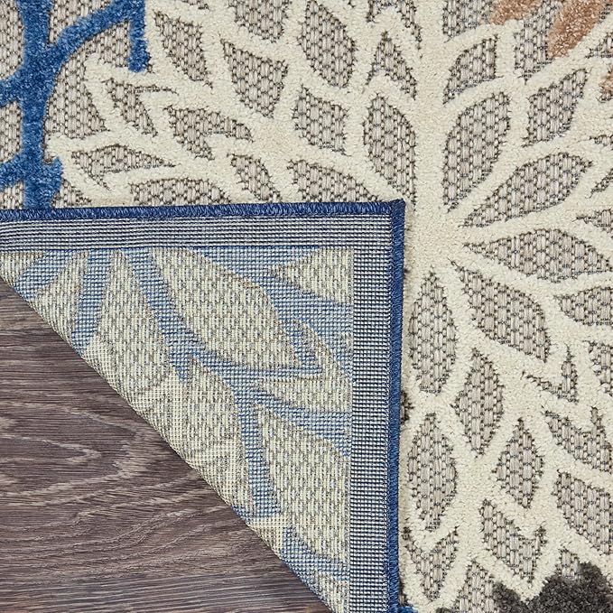 Nourison Home Aloha 9'6" x 13' Fabric Indoor/Outdoor Rug in Blue/Multi-Color