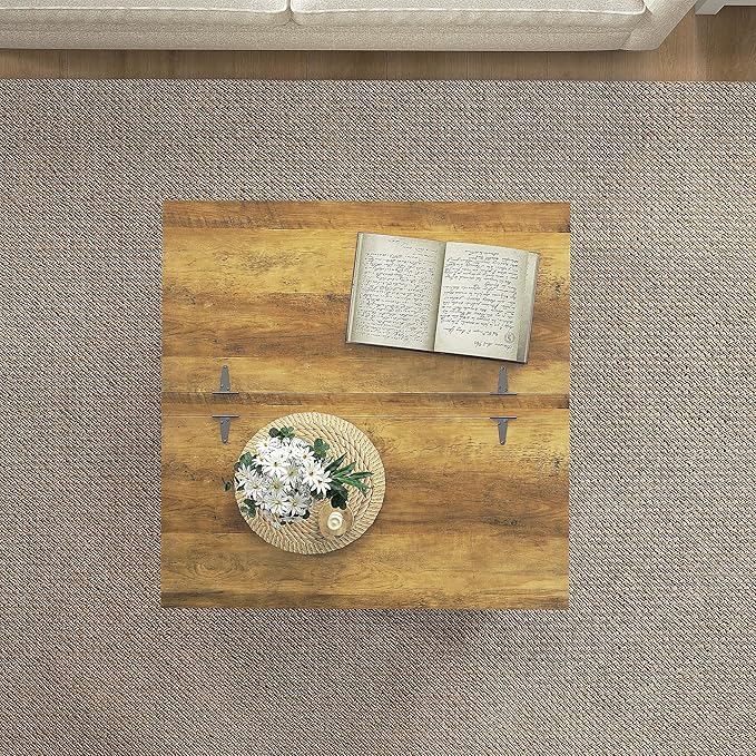 HOMCOM Farmhouse Coffee Table, 31.5" Square Coffee Table with Storage, Living Room Center Table with Hinged Flip Lift Top and Hidden Space, Antique White