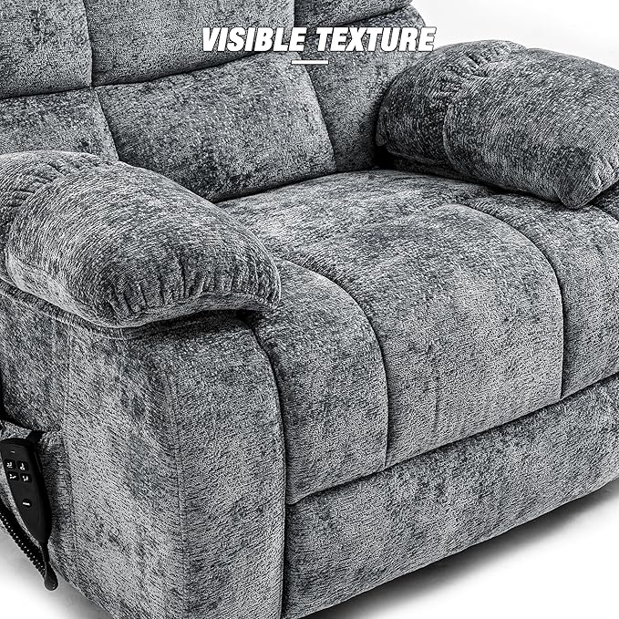 Lazy Boy Recliner Chair with Lumbar Heating ， Adjustment Power Lift Recliner Chair for Elderly/Big and Tall Recliners for People Up to 6'2"/350lb Range