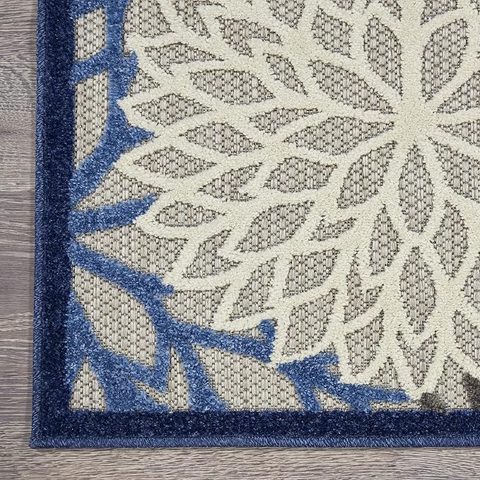 Nourison Home Aloha 5'3" x 7'5" Fabric Indoor/Outdoor Rug in Blue/Multi-Color