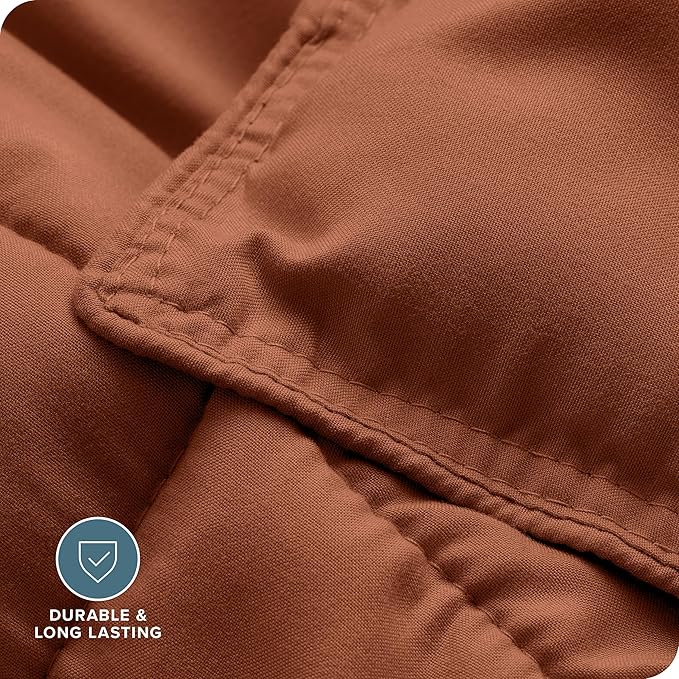 Bare Home Comforter Set - Queen Size - Ultra-Soft - Goose Down Alternative - Premium 1800 Series - All Season Warmth (Queen, Terracotta)
