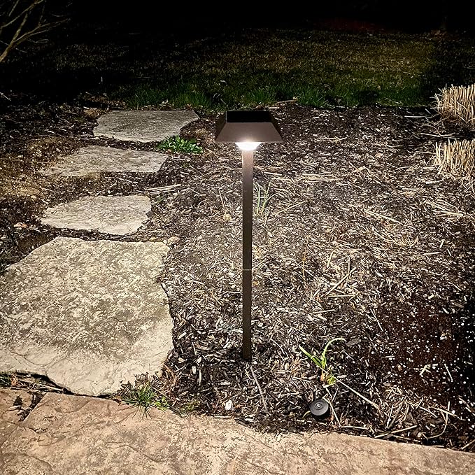 Bobcat Solar Landscape Pathway Lights Super Bright with 2-in-1 Warm White and Daylight Modes, Solar Lights for Outdoor Path, Sidewalk, Driveway, or Walk Way, Dark Brown(4 Pack)
