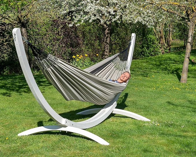 Flora Classic Organic Cotton Hammock - Indoor Outdoor Hammock, Patio Bed Tree Portable Hammock, 2 Person Double Hammock - King, Zebra