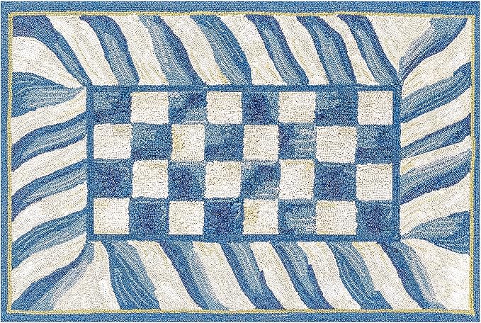 MACKENZIE-CHILDS Washable Rug, Decorative Indoor Rug, 2' x 3', Truly Royal Check
