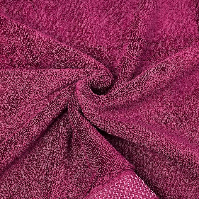 Super Absorbent Quick Drying | Hotel Grade Extra Large Bath Towels, 2-Piece Set, Bathroom Luxury Soft Towels-650GSM Cotton Luxury Beach Bath Towel 80x160cm (31.5x63 inches) (Dark red)