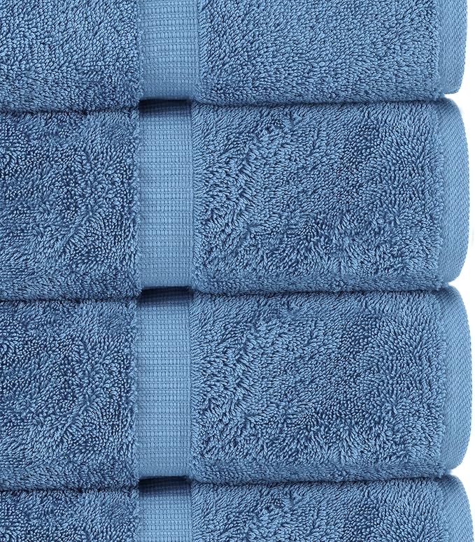 Chakir Turkish Linens | Hotel & Spa Quality 100% Cotton Premium Turkish Towels | Soft & Absorbent (6-Piece Hand Towels, Wedgewood)
