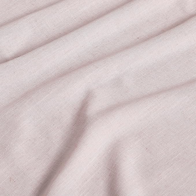 Vision Home Soft Pink Pinch Pleated Full Blackout Curtains Linen Blended Room Darkening Window Panels 90 inch for Living Room Bedroom Thermal Insulated Pinch Pleat Drapes with Hooks 60" Wx90 Lx1