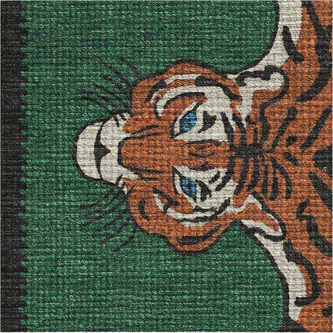 RUGGABLE x Jonathan Adler Machine Washable Modern Area Rug – Tiger Emerald 6 ft Round, Stain-Resistant, Non-Slip – Medium Rugs for Living Room, Bedroom, Hallway, Entryway & Office–with Cushioned Pad