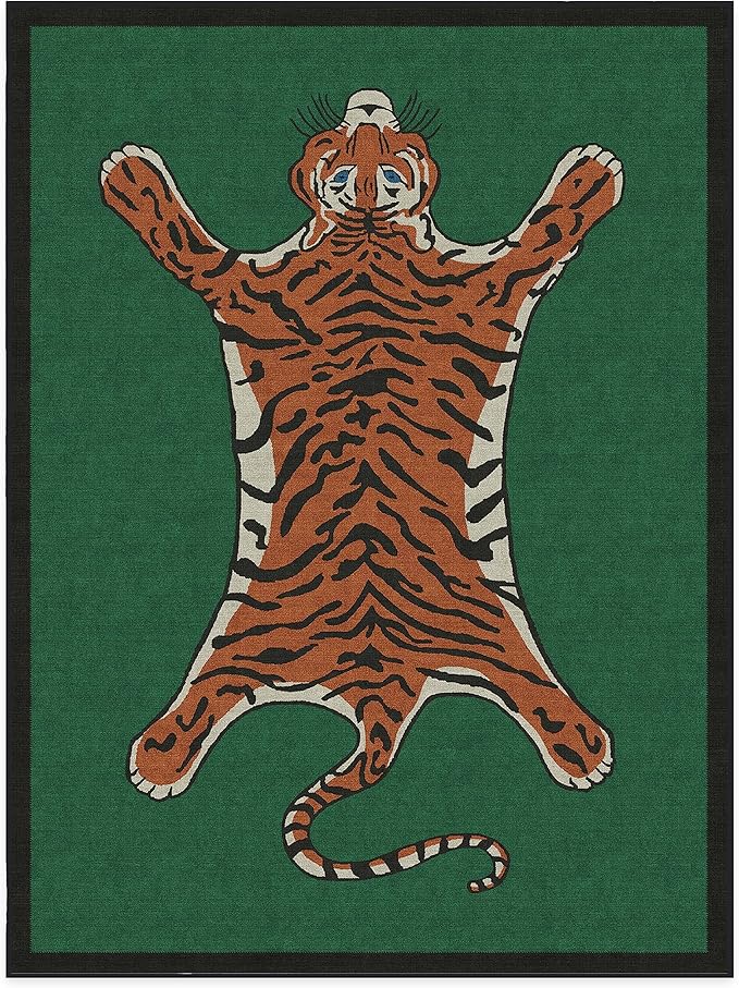 RUGGABLE x Jonathan Adler Machine Washable Modern Area Rug – Tiger Emerald 9x12, Stain-Resistant, Non-Slip – Large Rugs for Living Room, Bedroom, Hallway, Entryway & Office–with Cushioned Pad